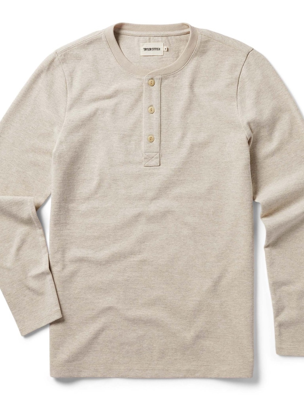 Taylor Stitch The heavy Bag Long-Sleeve Henley in Oatmeal Beige